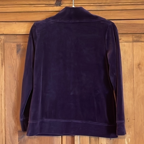 Style & Co. Royal Purple Full Zip Velour Sweat Jacket Sz. MP - Picture 6 of 15